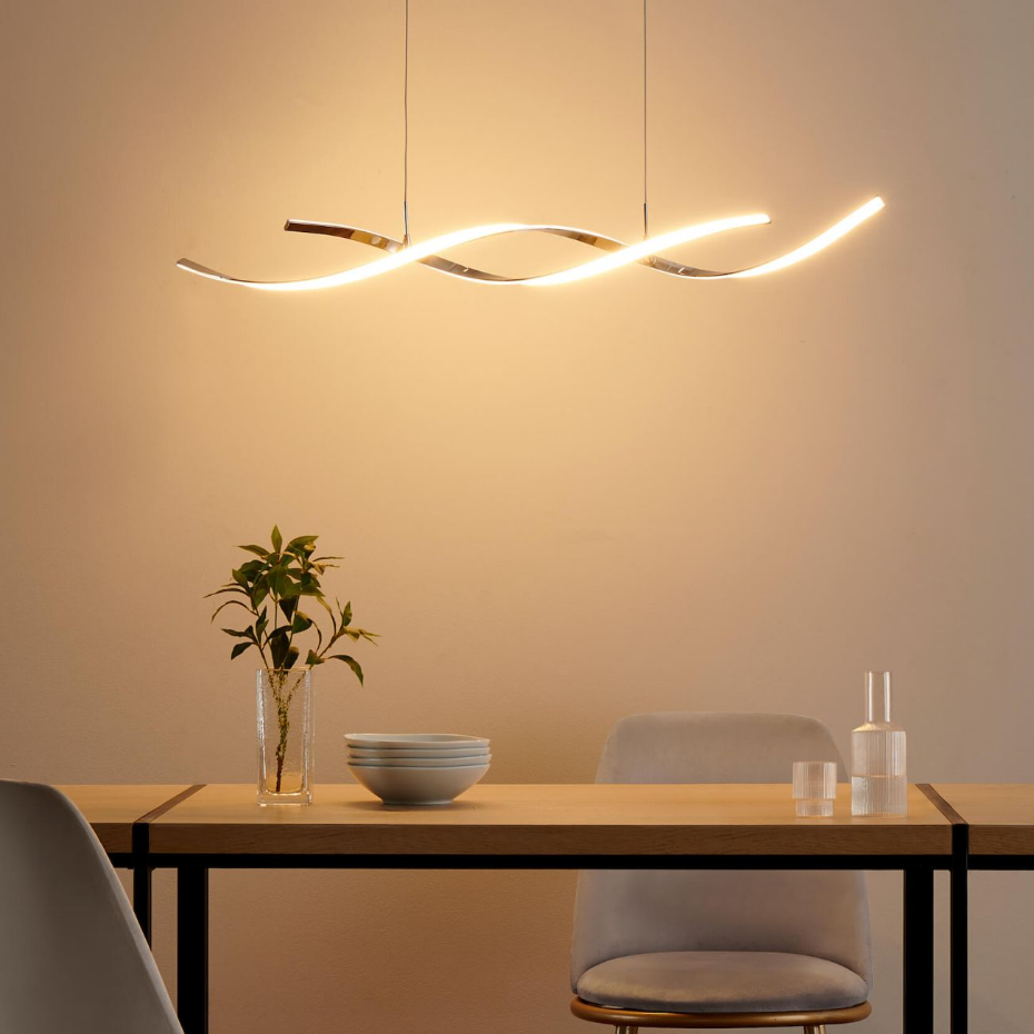 Grande suspension LED avec barres ondulées - GALBA