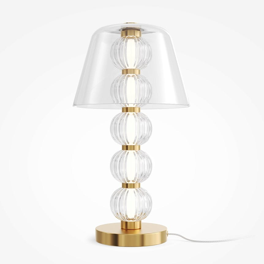 Lampe de table en verre - perles ciselées style rétro BELLA