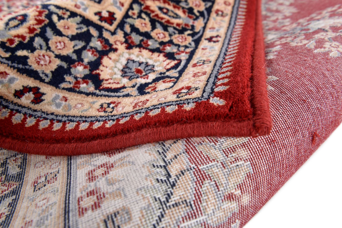 Tapis d'orient floral Dolna tissé laine naturelle