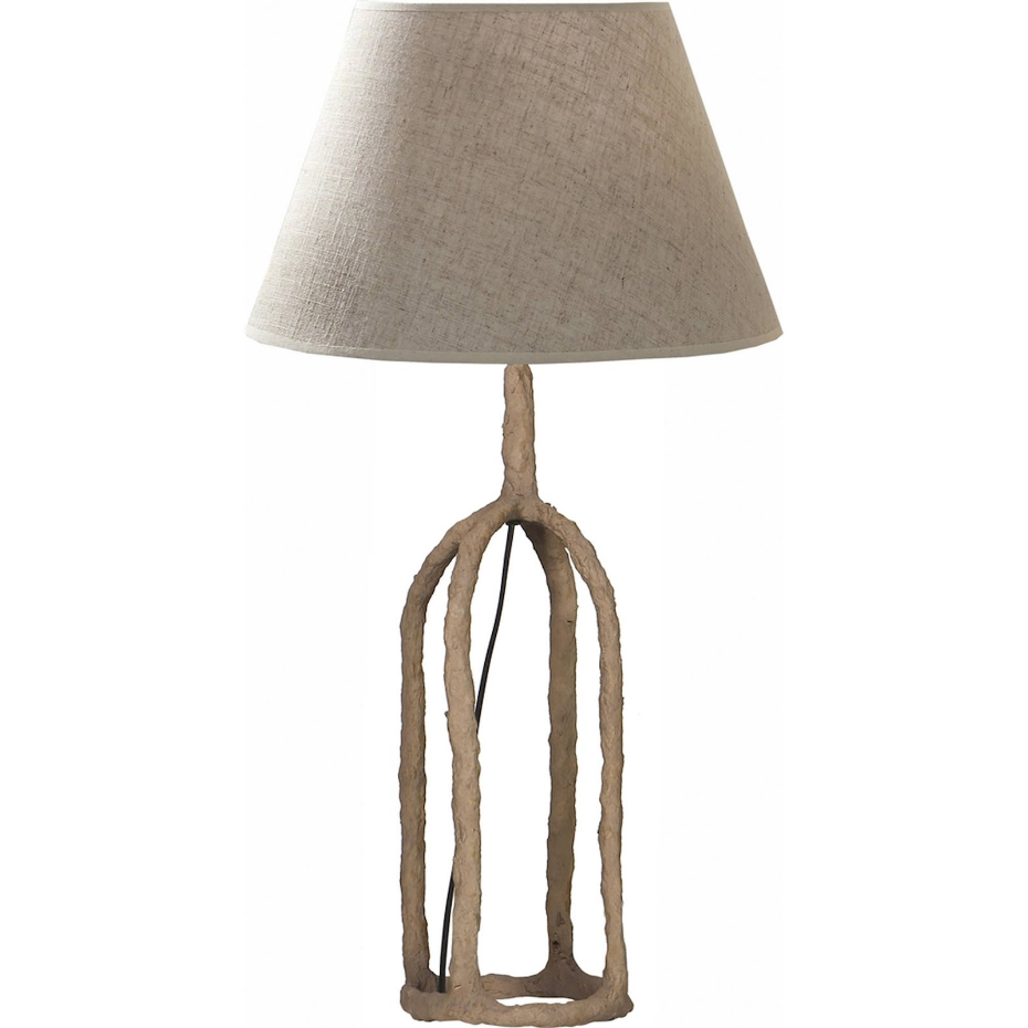 Lampe de table en papier mâché et métal organique