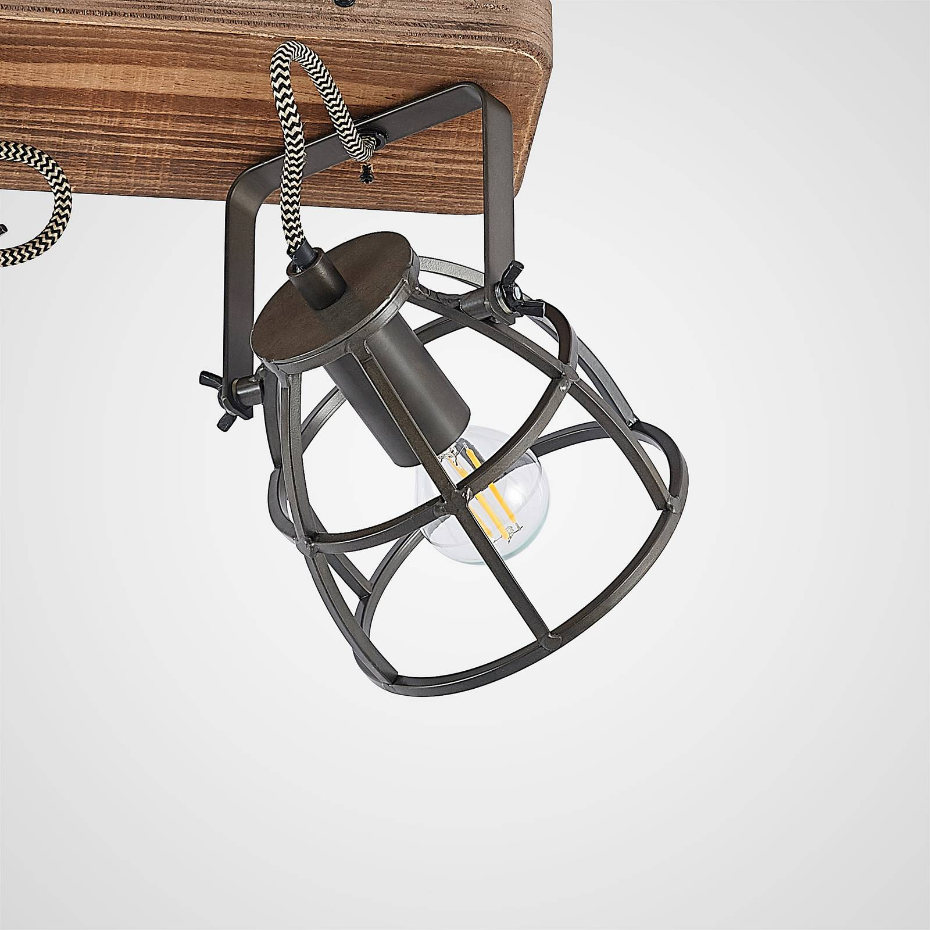 Plafonnier en bois vintage, Rutger