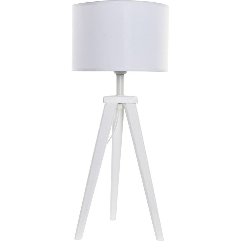 Lampe de table en bois et polyester forme ronde Scandi