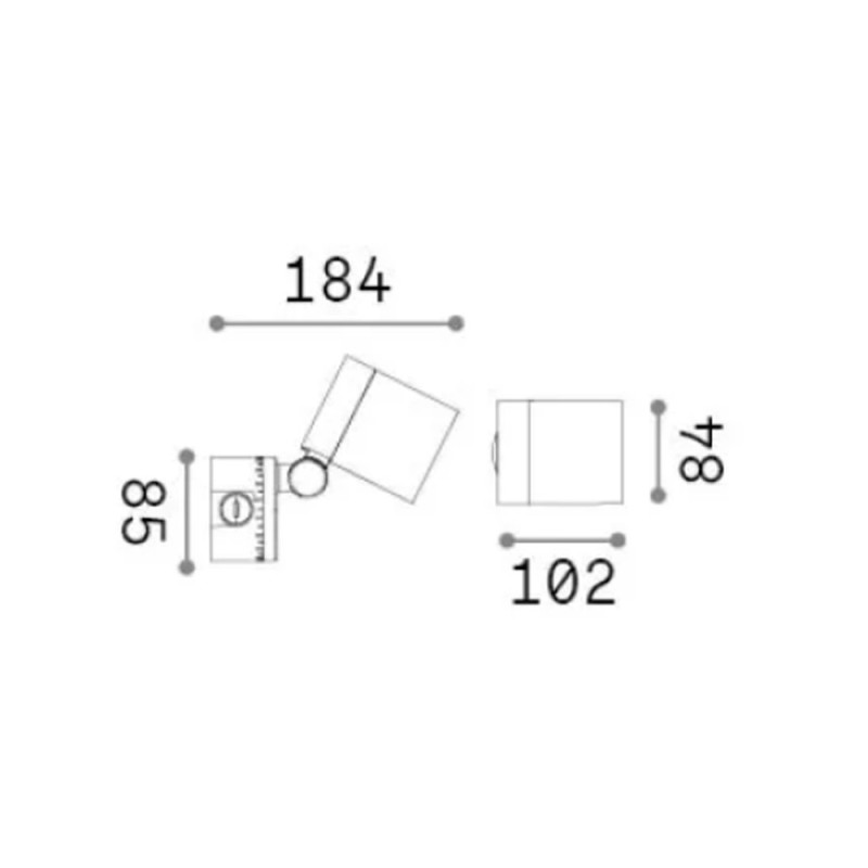 Grand spot led extérieur IP66 métal noir Ozone