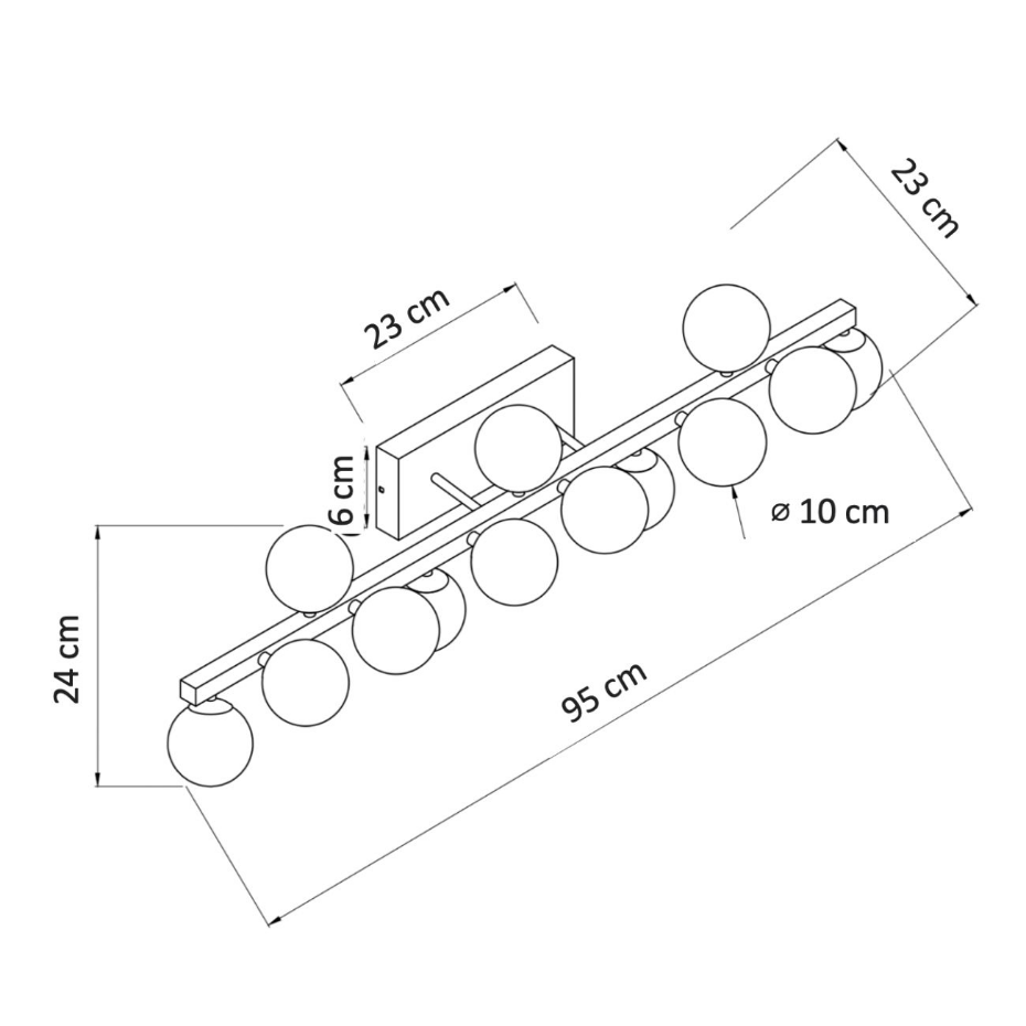 Longue Applique avec 13 Verres – AMBROSIA