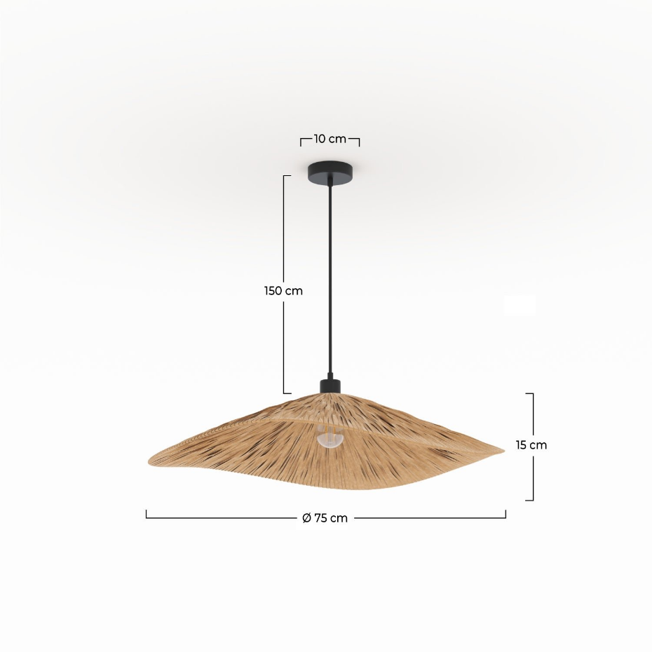 Suspension en raphia 75 cm - STELLAIRE