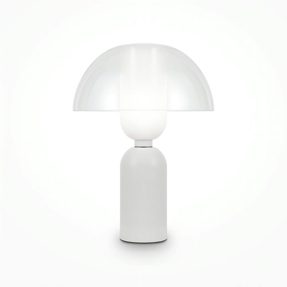 Lampe de salon blanche rétro – verre et céramique WINDER