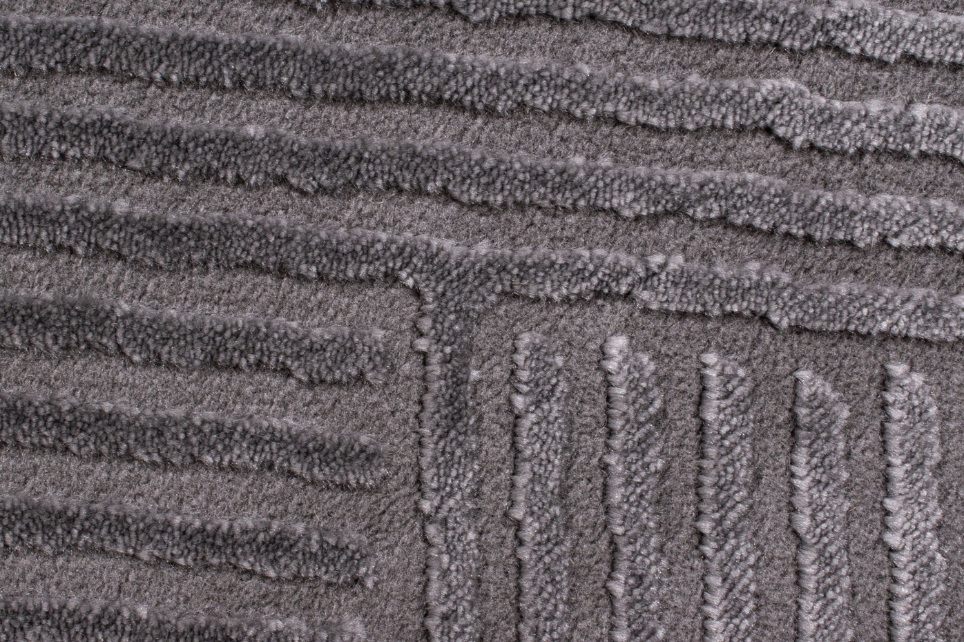 Tapis de salon rond à motif lignes BIANCA