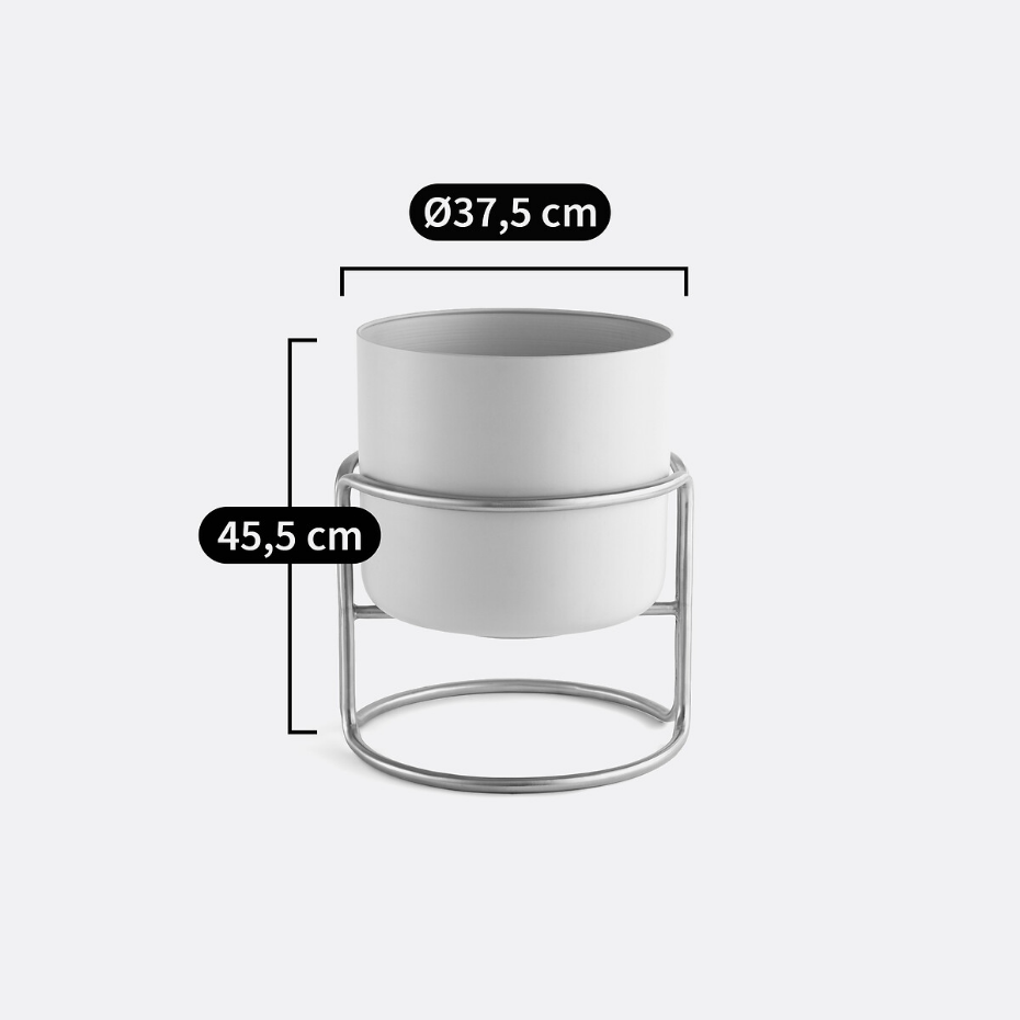 Cache-pot sur pied en métal fer Ø37,5 cm, Giorgio