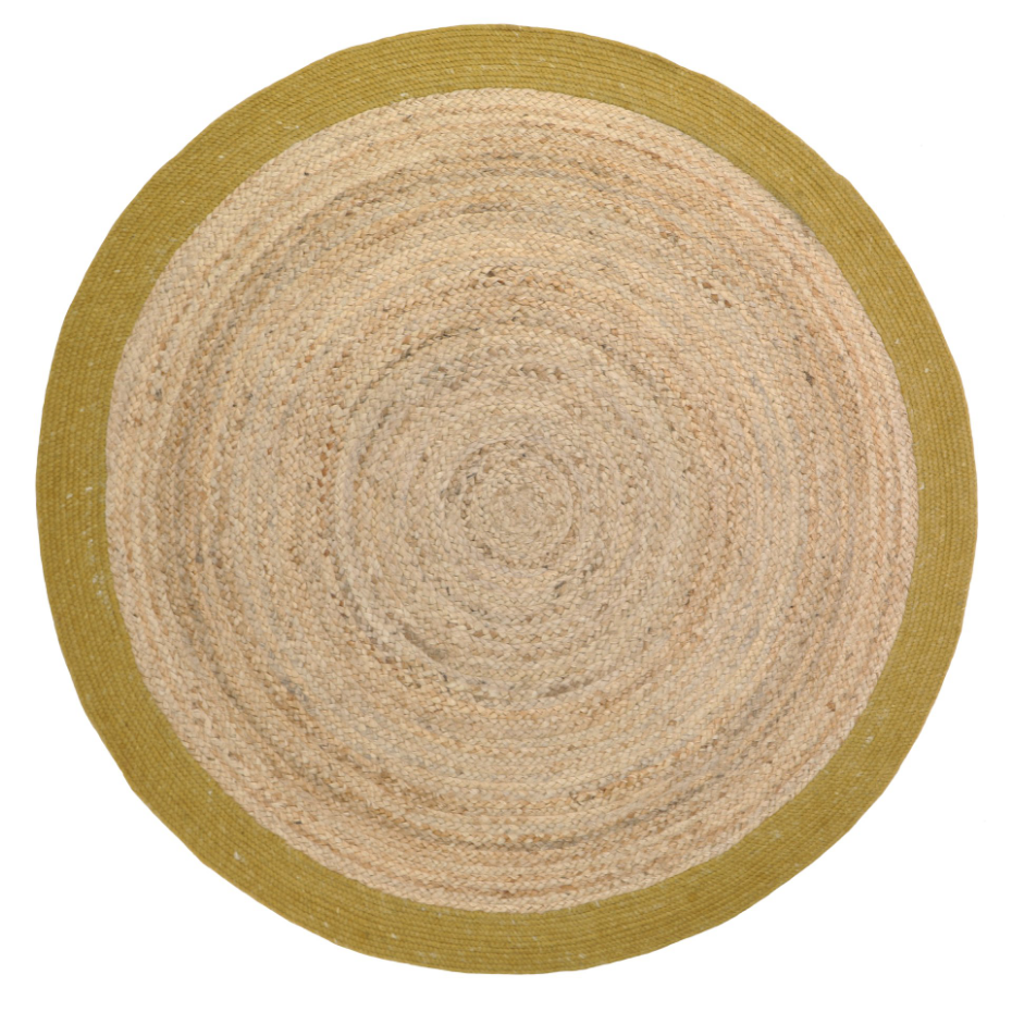 Tapis rond en jute et laine feutrée YHUKI