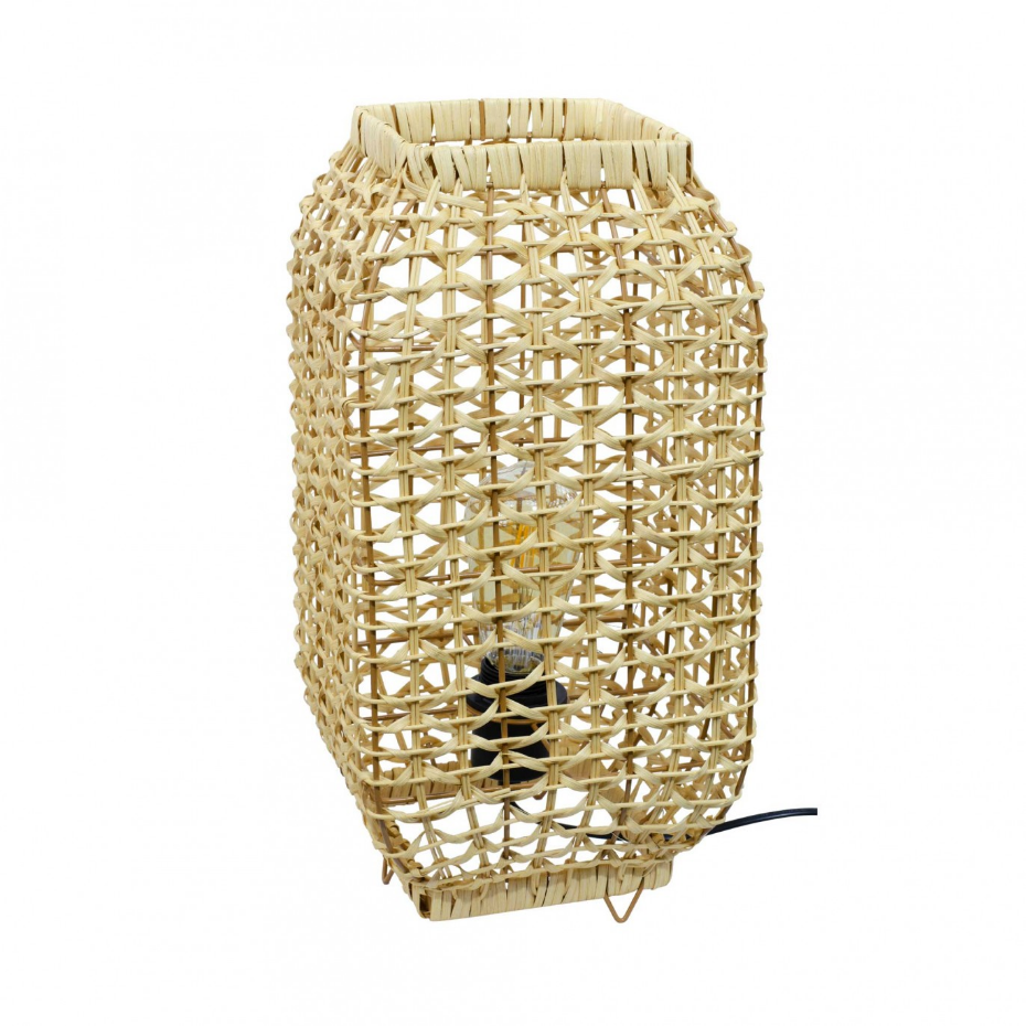 Lampe à poser en rotin et métal petit modèle, AMBA