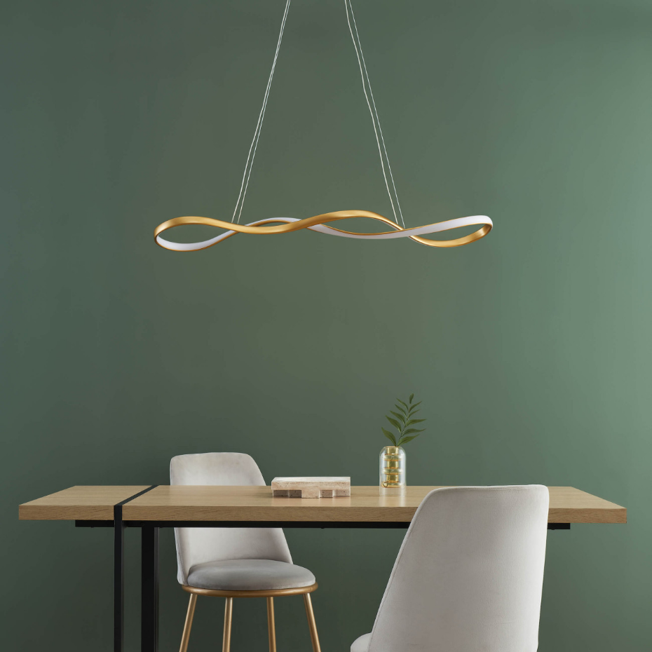 Suspension LED dorée effet vague - MARCELINE