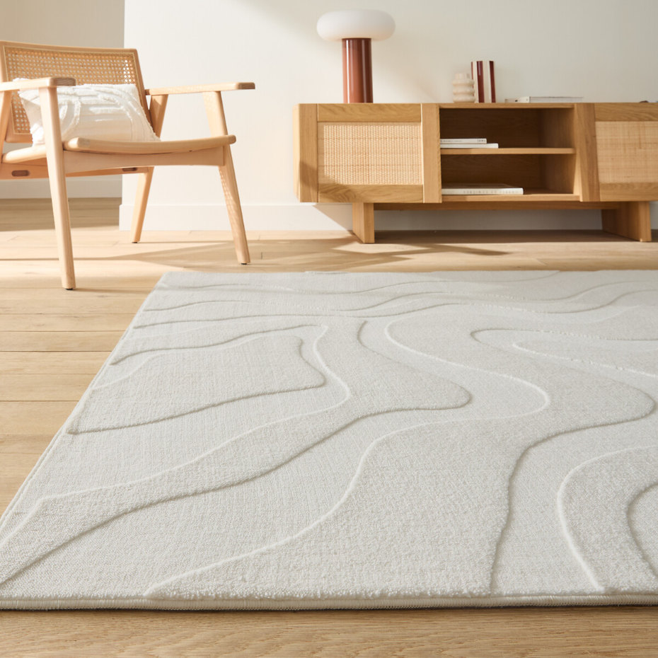 Tapis rectangulaire, motifs vagues, Gioma