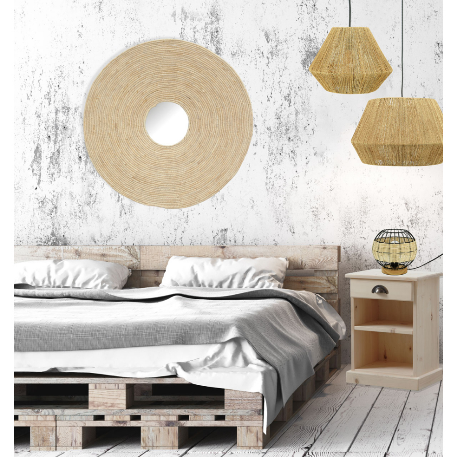 Abat-jour à suspendre en jute naturel Diamètre 50 cm