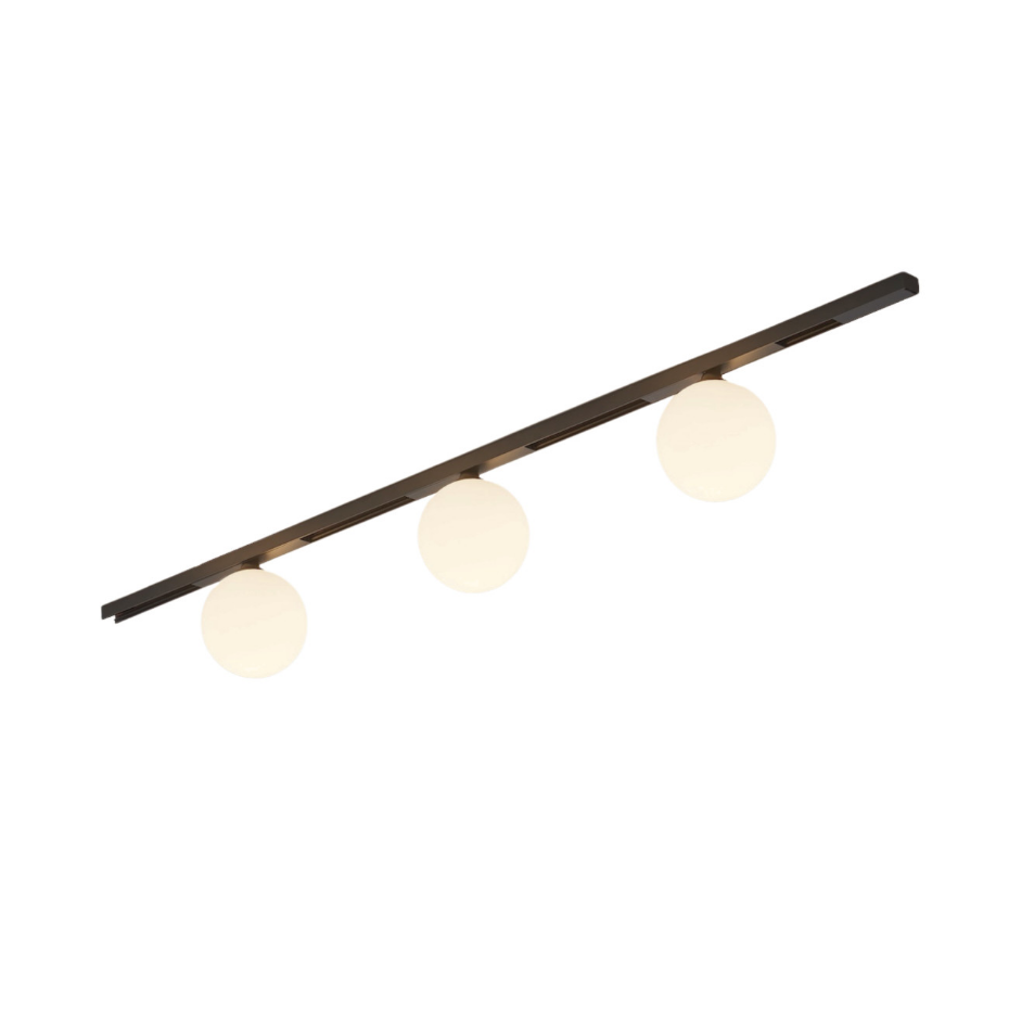 Kit rail 3 boules LED verre dépoli - LYNE