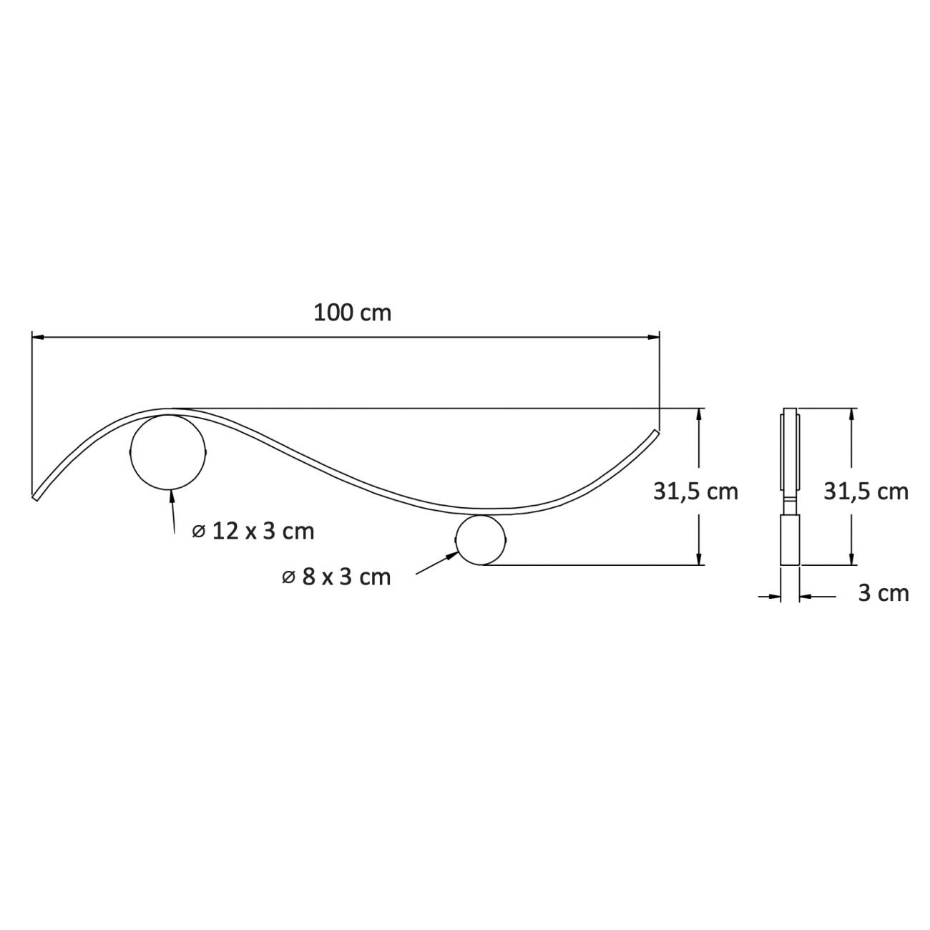 Applique murale avec LED intégrées – CURVA