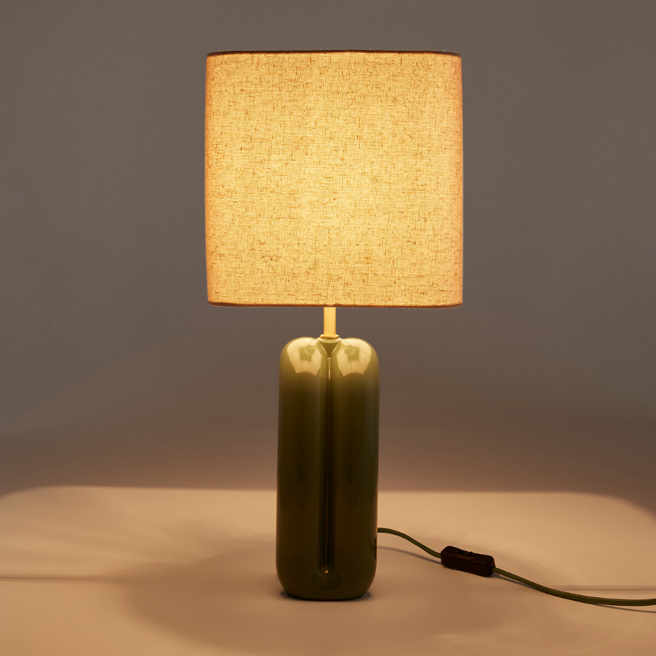 Lampe à poser céramique et lin, Malo