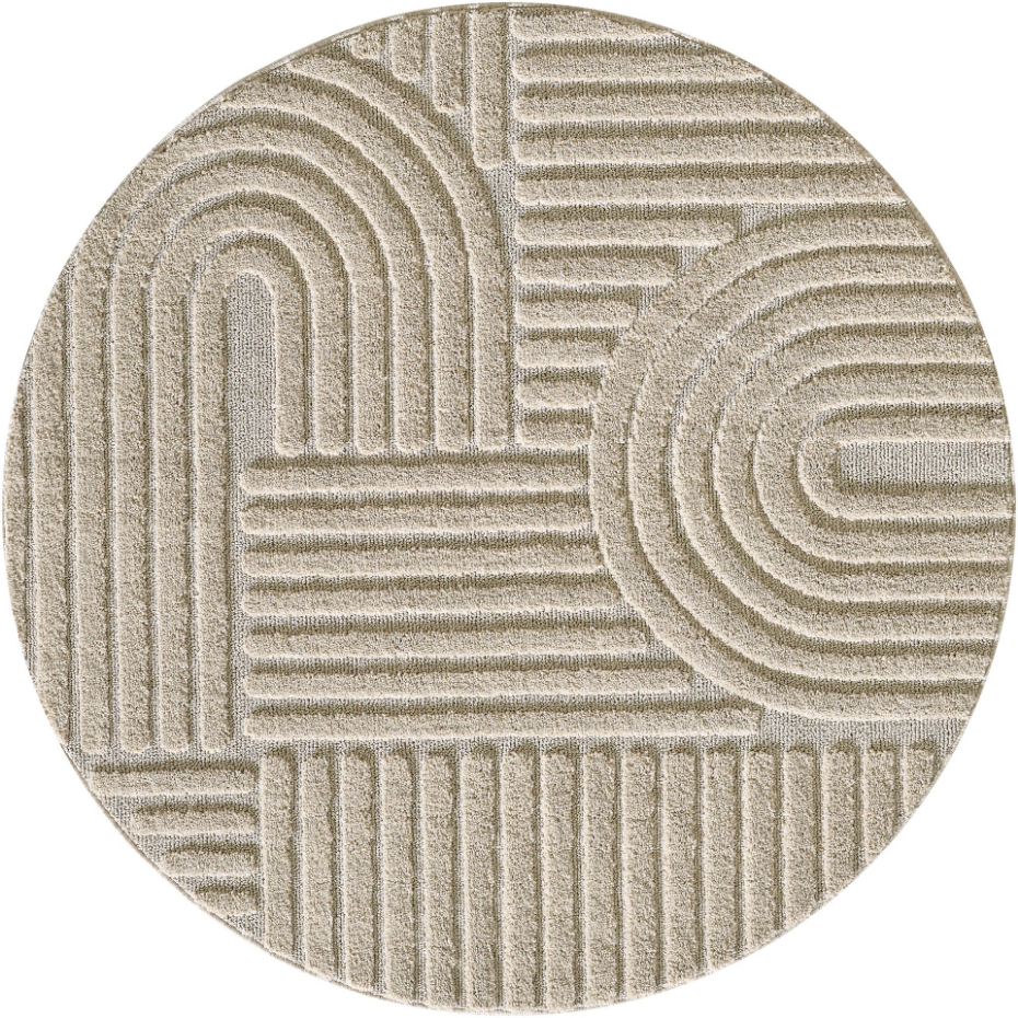 Tapis intérieur rond à relief TURIN