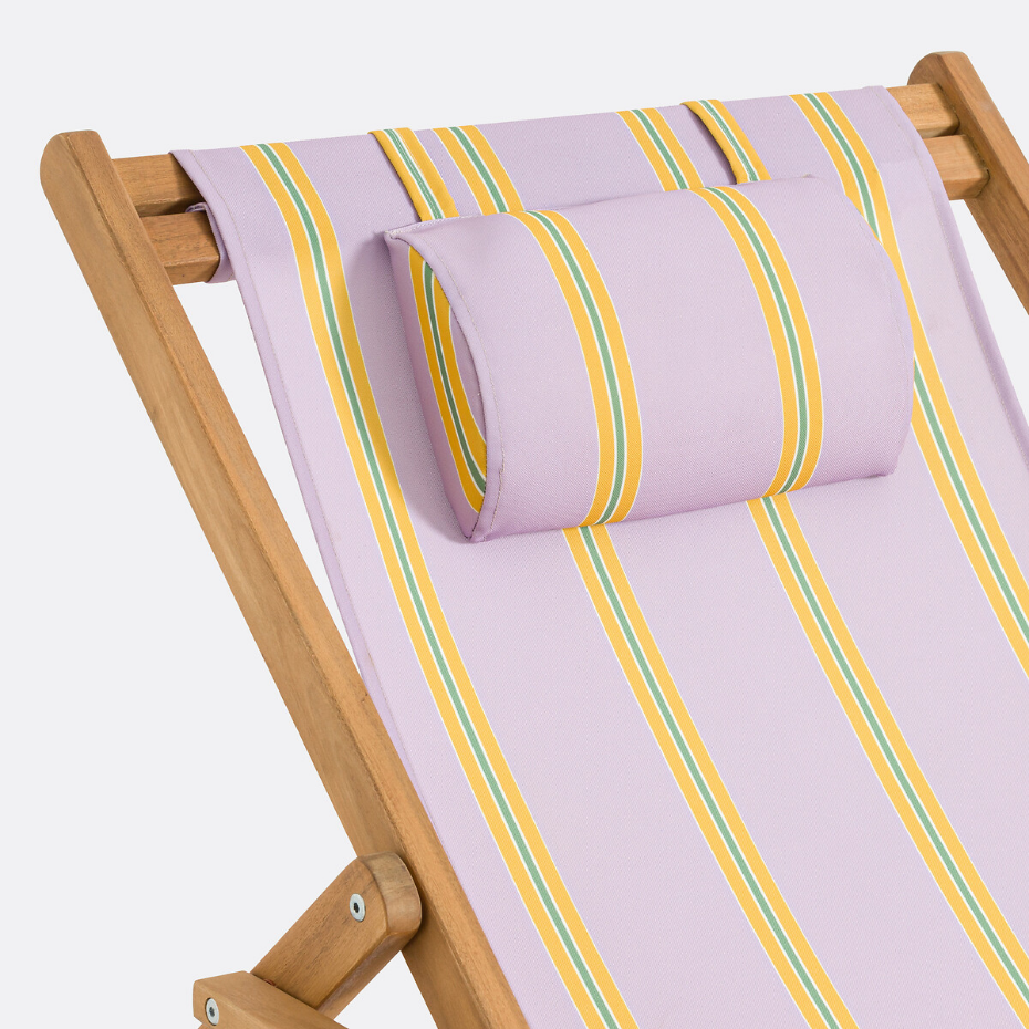Chaise longue acacia et toile, Veniza