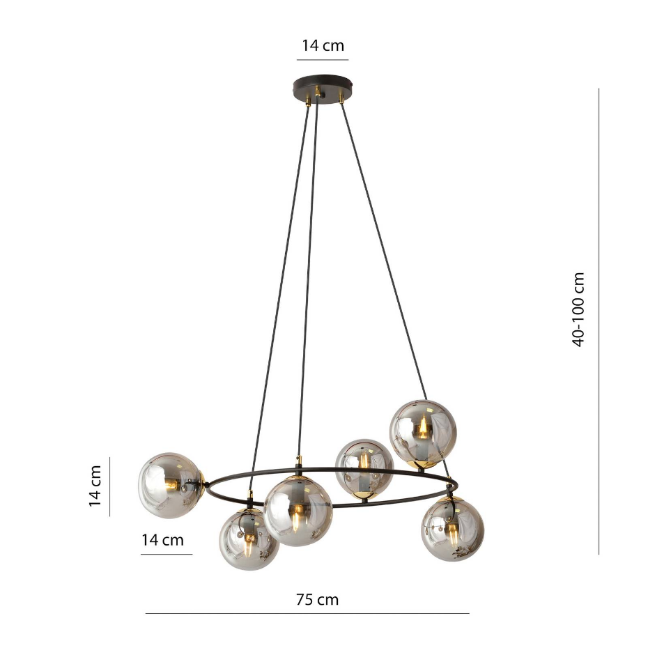 Suspension en verre moderne, Glassy