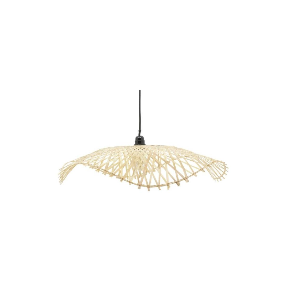 Abat-jour pour suspension en bambou naturel Vague