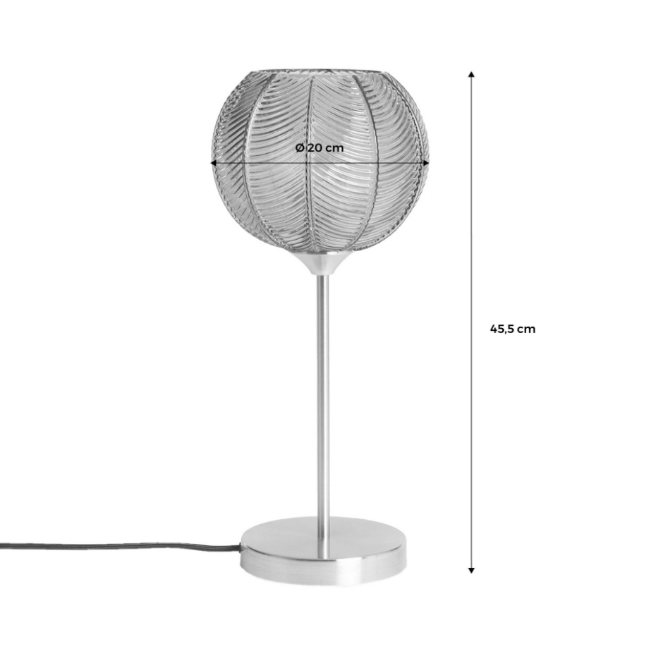 Lampe de table intérieur métal et verre Ø20cm BASILE