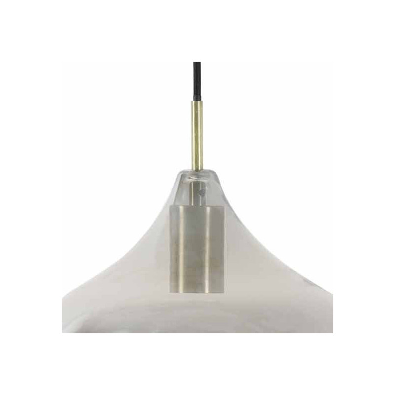 Suspension Karel Verre Fume Diamètre 27 Laiton