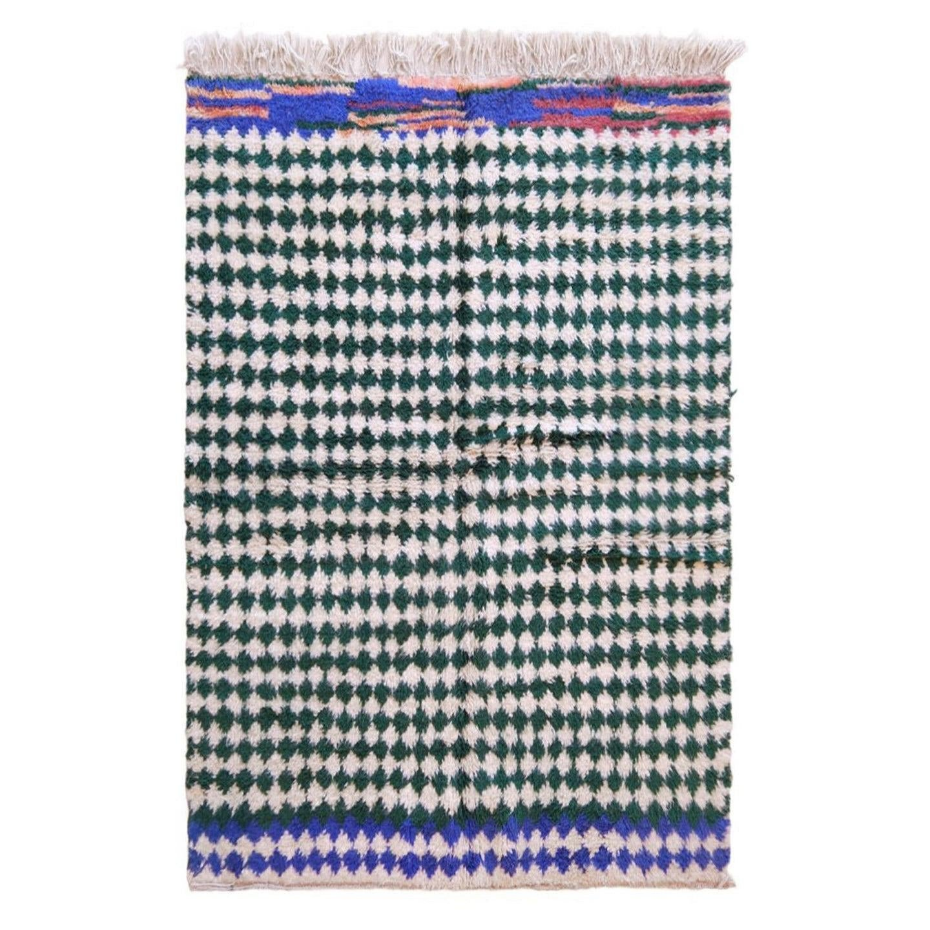 Tapis berbère à carreaux coloré pure laine - tapis sur mesure