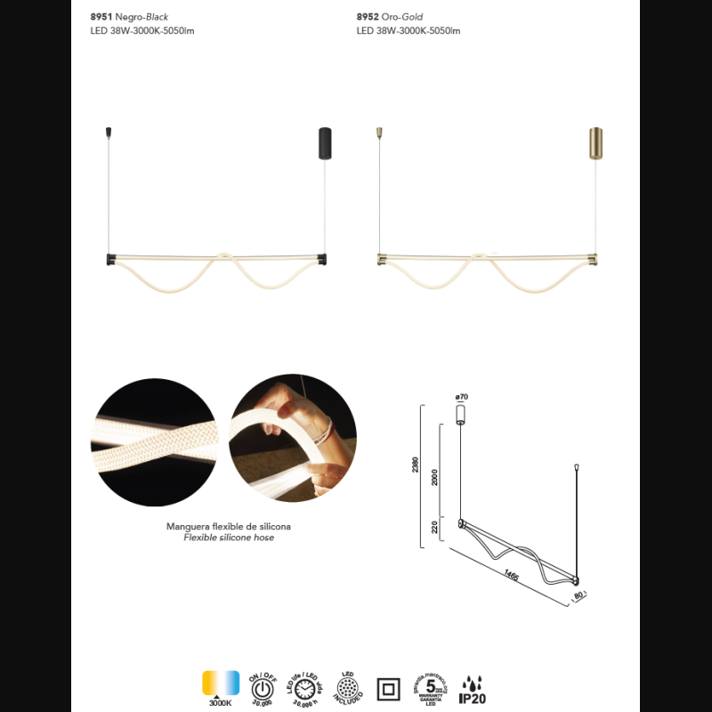 Suspension en métal design, FUGAZ