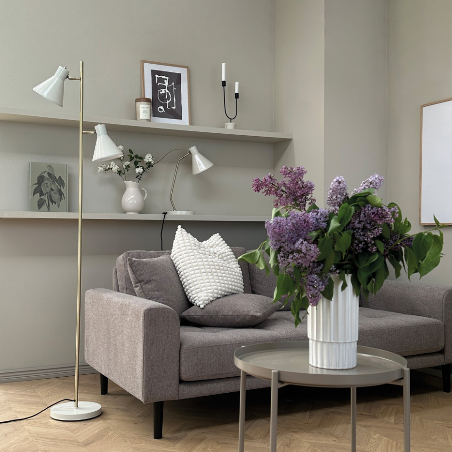Lampadaire en Métal, crème blanc SLEEP