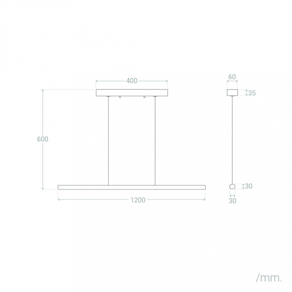 Suspension linéaire en aluminium L120cm- LUMAE