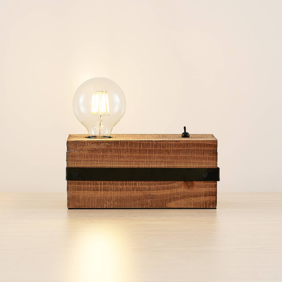 Lampe à poser en bois traditionnelle