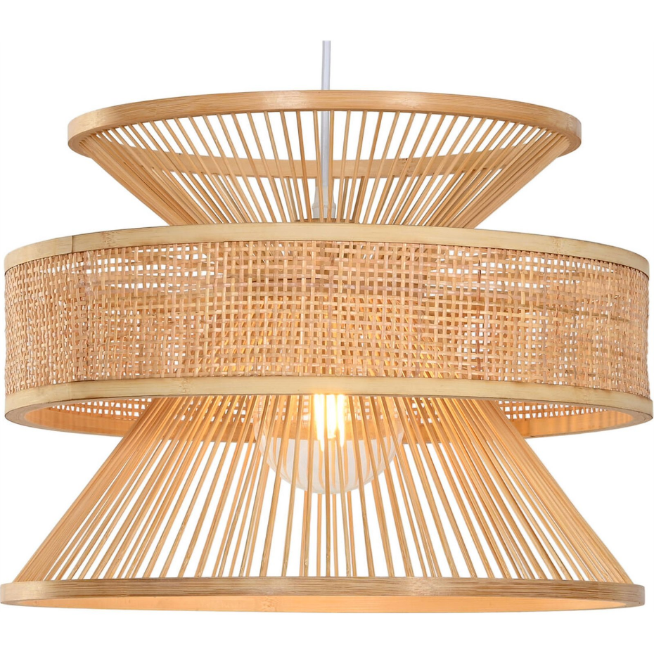 Suspension en bambou et rotin ronde Urban