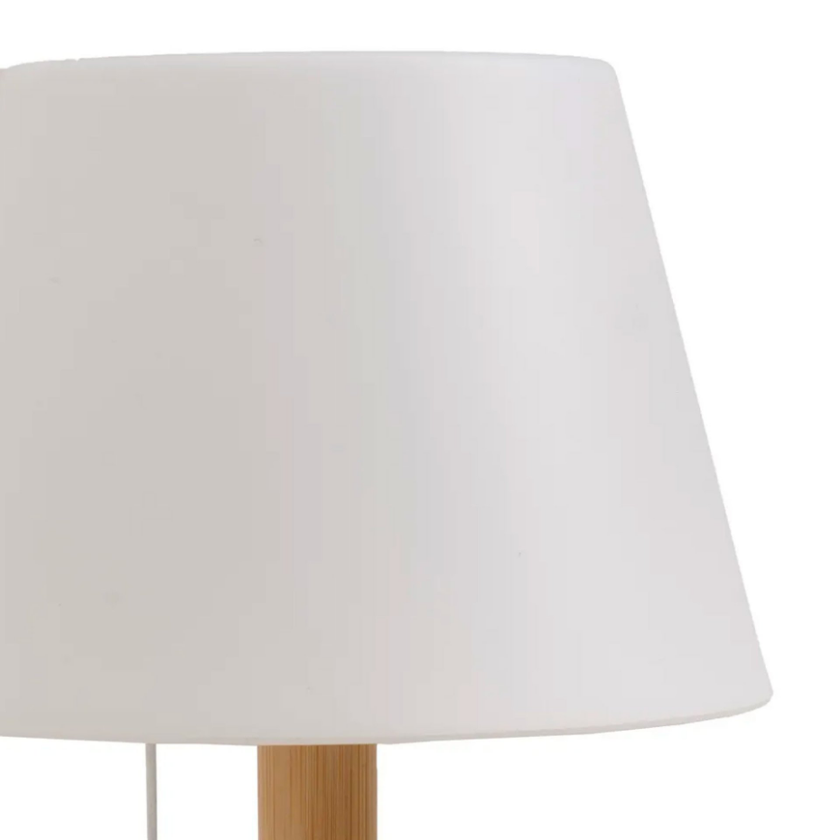 Lampe à poser bambou LED à tirette sans fil 15x15x28cm