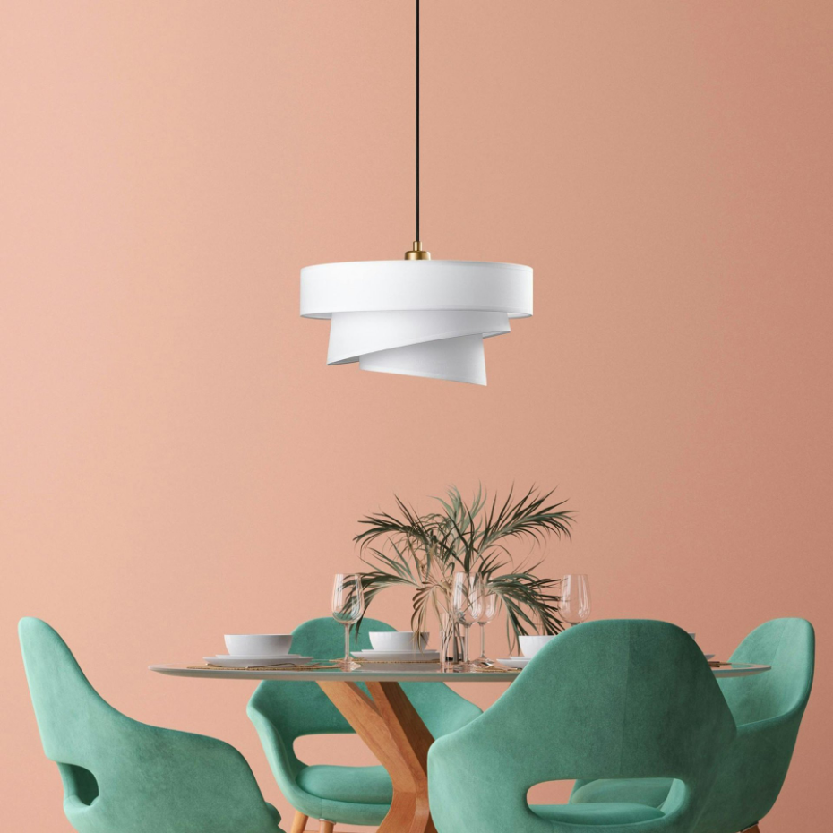 Suspension de chambre design – blanche, effet ruban ZURICH