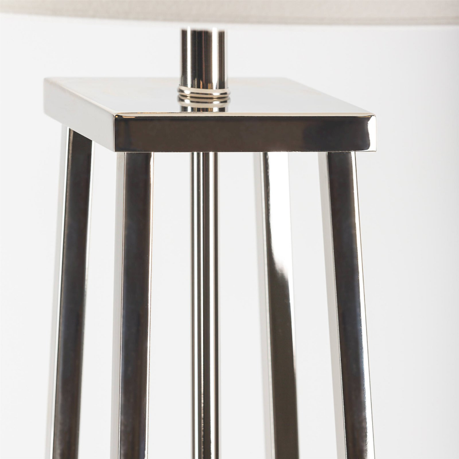 Lampadaire en métal et marbre base carrée