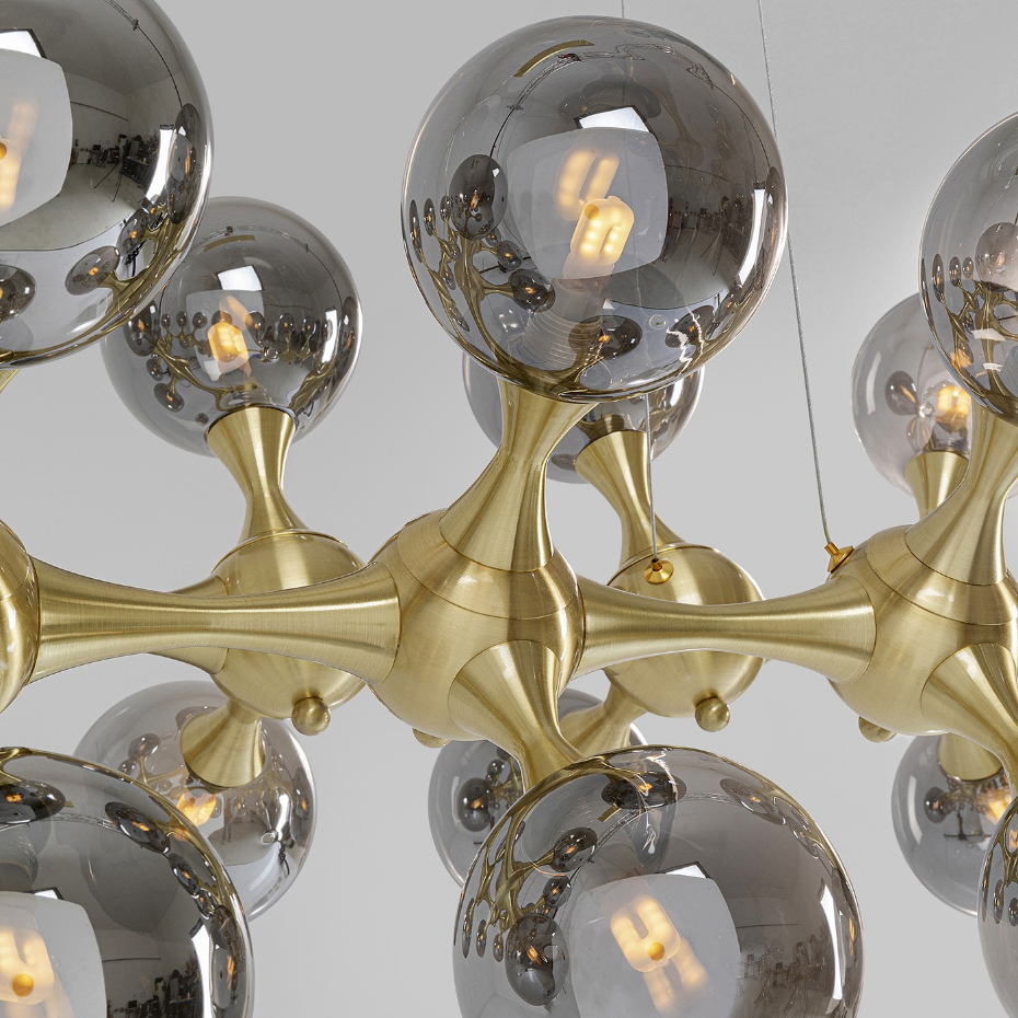 Suspension 28 abat-jours en verre, ATOMIC BALLS