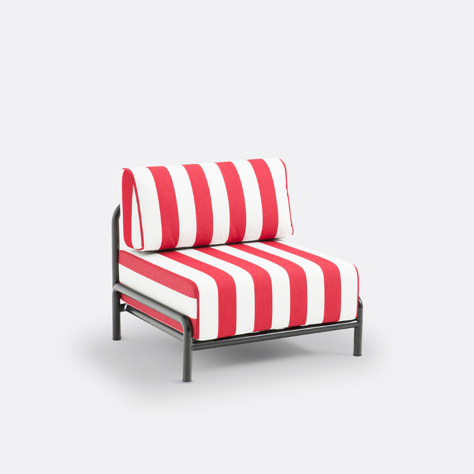 Fauteuil bas de jardin métal acier, Thomes