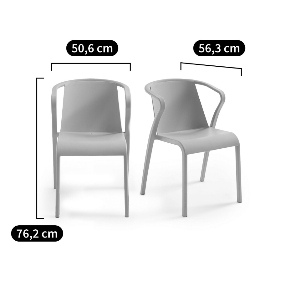 Lot de 2 fauteuils en polypropylène, Predsida