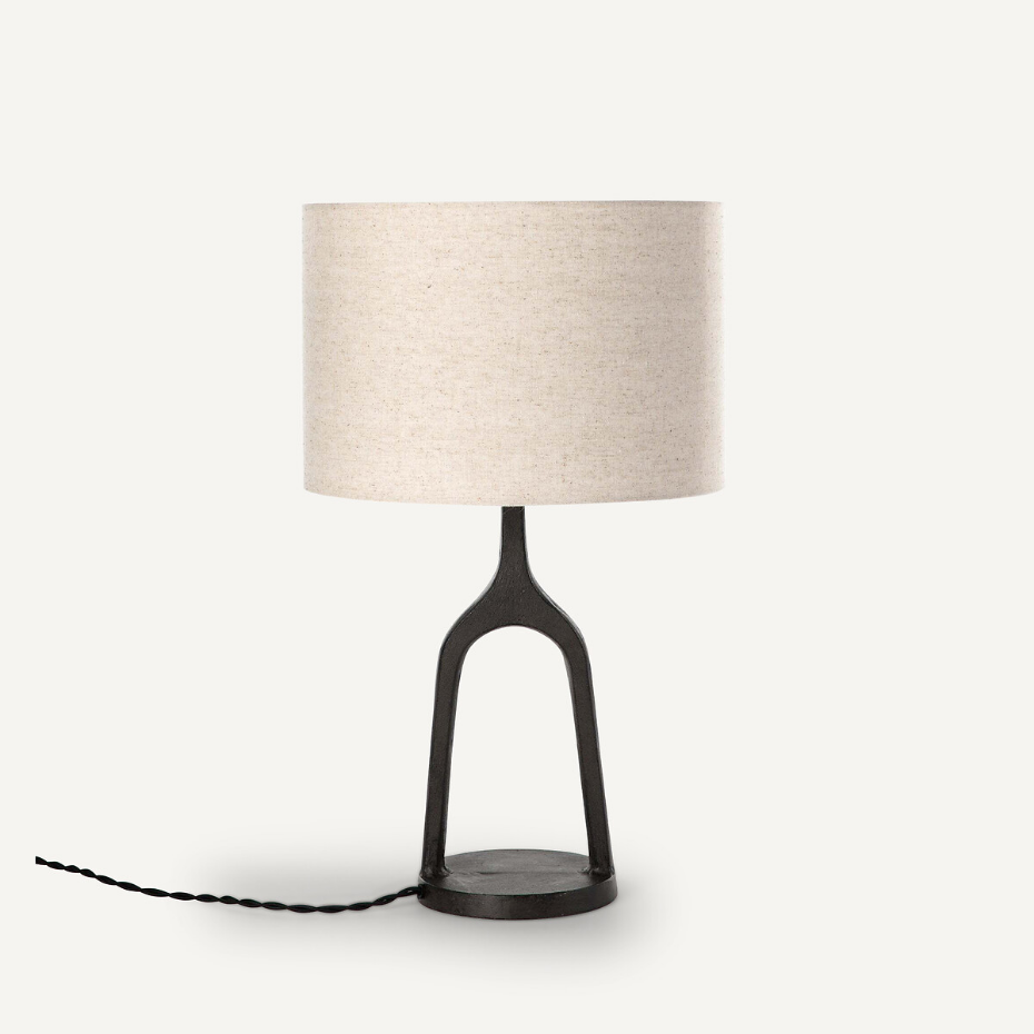 Lampe à poser métal et lin Jakomé