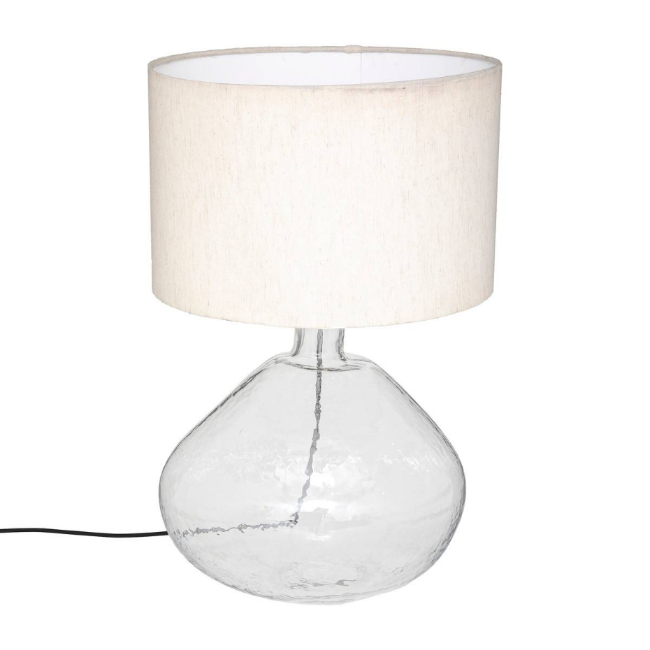 Lampe à poser verre et coton MELLY