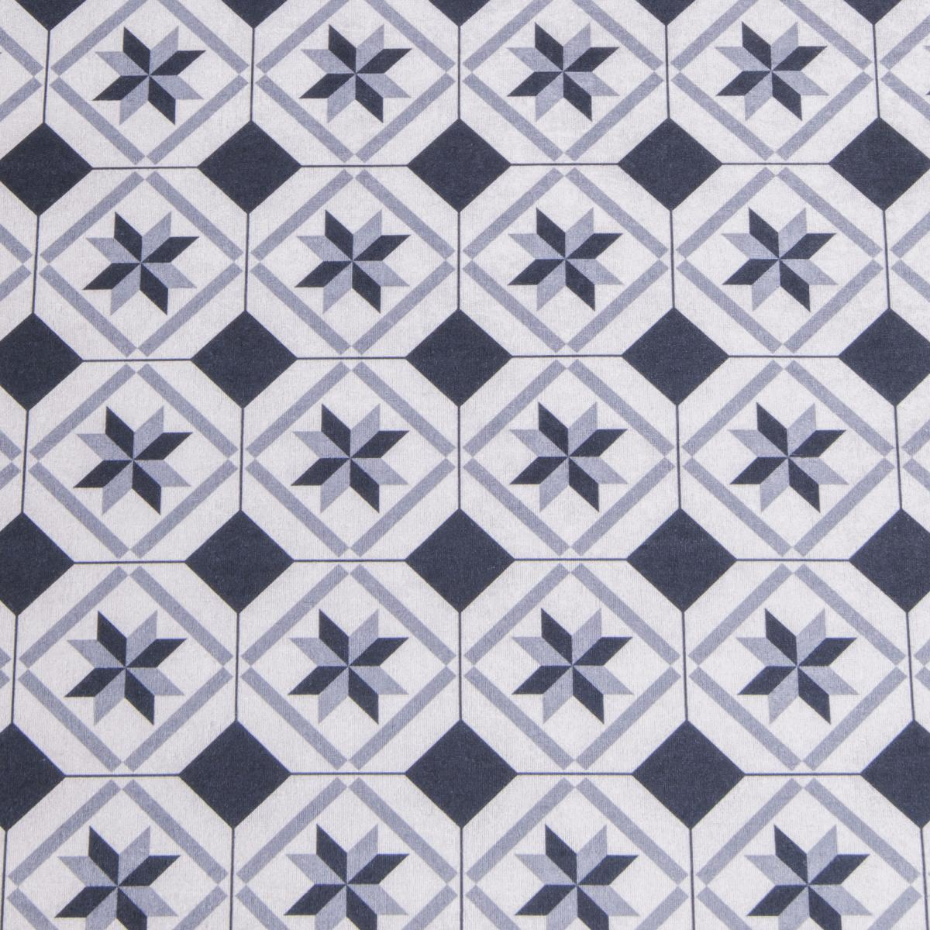 Tapis de cuisine motif carreaux de ciment LYN11 N&B