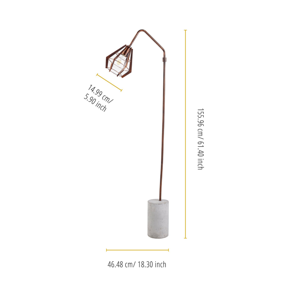 Lampadaire Intérieur Arc Métal Ciment RUSTICA