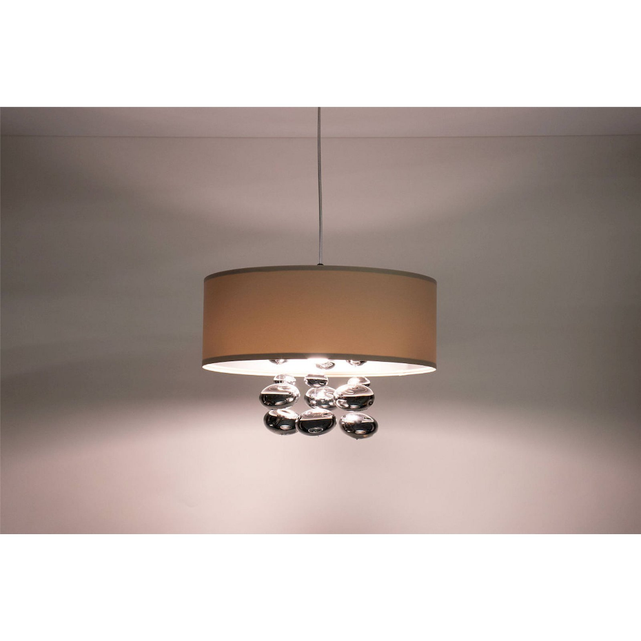 Suspension ronde en tissu avec boules Bubble Light