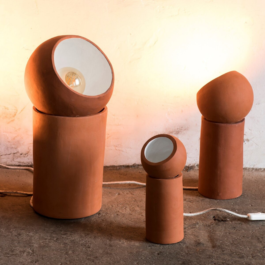 Lampe À Poser Terra Terre Cuite Brique H29 Cm