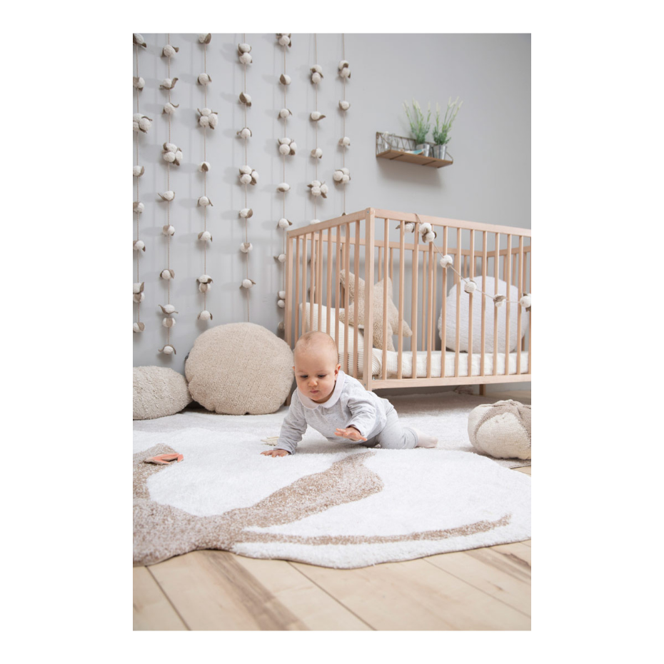 Tapis Rond en coton Fleur de coton TRIBUTE TO COTTON