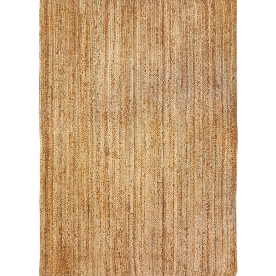 Tapis de salon en jute tressé main motif lignes  SUNNY JUTE