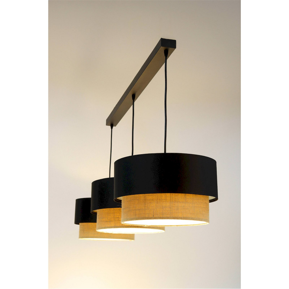 Suspension rectangulaire en jute et lin Boho