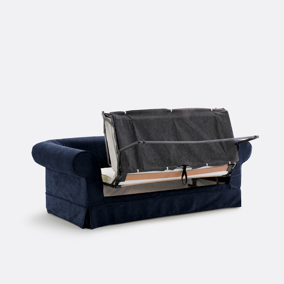 Canapé droit, convertible, 2 ou 3 places, en polyester chiné, ADELIA
