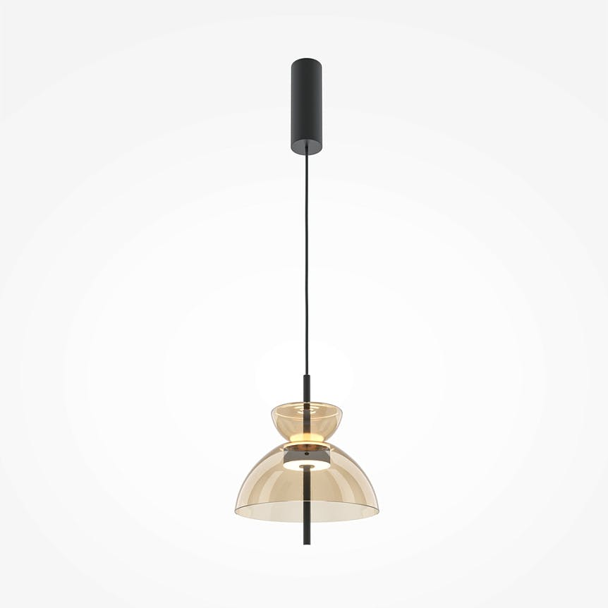 Suspension LED abat-jour en verre diabolo NORA