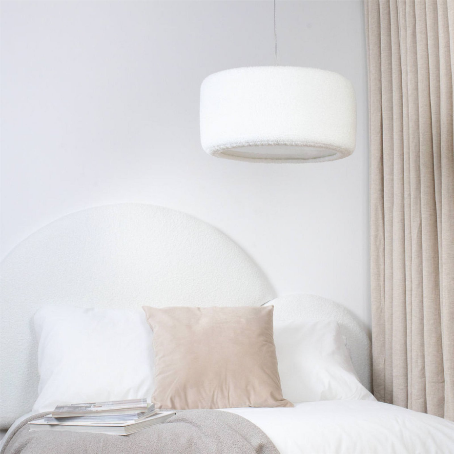 Suspension ronde en tissu peluche chambre enfant Cloud